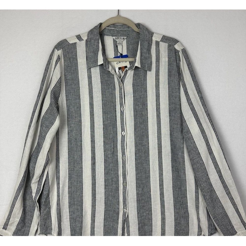 Orvis‎ Black and White Casual Button Down Shirt M - Picture 2 of 7